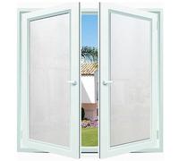 Film Opaque Fenetre 35 x 200 cm, Facile à Couper, Non-Adhésif, Protége Intimité,Statique Pas Colle, Brise-Vue Cache pour Vitre, avec Outil, pour Salle Bain, Blanc Mat