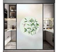 Film Opaque Vitrage Feuille Green Dragonfly Film Opaque Fenetre Anti Regard Electrostatique Pas De Colle Brise Vue Fenetre pour Salle de Bain Bureau Cuisine (40x120 cm)