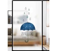 Film Opaque Vitrage Parapluie Bleu Film Opaque Fenetre Anti Regard Electrostatique Pas De Colle Brise Vue Fenetre pour Salle de Bain Bureau Cuisine (45x120 cm)