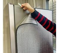 Film pare-soleil vertical pour congélateur, Couverture isolante en aluminium for réfrigérateur et congélateur, pare-soleil multicolore, plusieurs tailles(Black-traceless Adhesive,50cm*170cm)