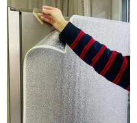 Film pare-soleil vertical pour congélateur, Couverture isolante en aluminium for réfrigérateur et congélateur, pare-soleil multicolore, plusieurs tailles(White-traceless Adhesive,66cm*90cm)
