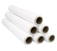 Film pour emballer 50 cm de large et étirable jusqu'à 300 mètres de longueur - Rouleau de film élastique manuel pour emballage industriel - Ofituria (Blanc, 6 Rouleaux)