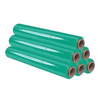 Film pour emballer 50 cm de large et étirable jusqu'à 300 mètres de longueur - Rouleau de film élastique manuel pour emballage industriel - Ofituria (Vert, 6 Rouleaux)