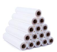 Film pour emballer 50 cm de large et étirable jusqu'à 300 mètres de longueur - Rouleau de film élastique manuel pour emballage industriel - Ofituria (Blanc, 10 Rouleaux)