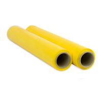 Film pour emballer 50 cm de large et étirable jusqu'à 300 mètres de longueur - Rouleau de film élastique manuel pour emballage industriel - Ofituria (Jaune, 2 Rouleaux)