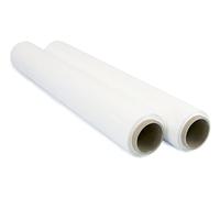 Film pour emballer 50 cm de large et étirable jusqu'à 300 mètres de longueur - Rouleau de film élastique manuel pour emballage industriel - Ofituria (Blanc, 2 Rouleaux)