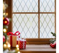 Film pour Fenêtre 60 x 600 cm, Autoadhésif, Anti Regards, Décoratif Électrostatique, Imperméable, Vitre Film pour Vitre Adhésif, avec Outil, pour Salle Bain, Grille