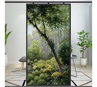 Film pour fenêtre avec décor paysage forestier de type Cr ffet intimité, peinture à l’huile, adhésif statique sans colle (B, 82x160 cm (32,3"x63"))