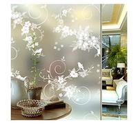 Film pour FenêTre Film de fenêtre Mat 3D, vitrail Vinyle Auto-adhésif, Autocollant d'isolation Thermique givré for Porte Maison pour la Confidentialité(45x200cm)