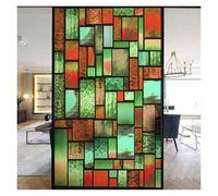 Film pour vitre Film de vitrail dépoli coloré, autocollant fenêtre à motif géométrique d'art moderne, Opaque, décoration maison, confidentialité pour la maison(Q,40x60cm)