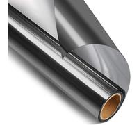 Film pour vitres Film de fenêtre Miroir unidirectionnel, Autocollant Verre Anti-Soleil, contrôle la Chaleur, réfléchissant, Teinte Auto-adhésive(Black-Silver,50x100 cm)