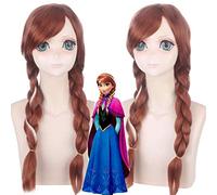 Film princesse Anna perruques Olafs aventure Anna perruque Cosplay mélange brun longue tresse cheveux synthétiques pour Costume de fête perruque Anime
