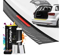 Film protection seuil de coffre compatible avec Audi A4 B9 Avant 2015-2024 & S4/RS4 (5 portes, Break) : pour seuil de chargement, peiture, voiture pour pare choc arriere, anti-rayures (rouge carbone)