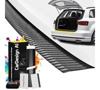Film protection seuil de coffre compatible avec Audi Q3 8U 2011-2018 & RS (5 portes, SUV) : pour seuil de chargement, peiture, voiture pour pare choc arriere, anti-rayures (noir carbone)