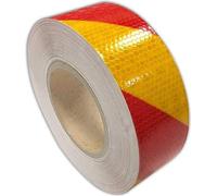 Film réfléchissant Film réfléchissant Bande réfléchissante Adhésif Panneau d'avertissement Rouge Et Jaune 3D 3Mx5CM Camion