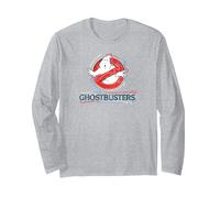 Film rétro Amusant avec Logo Ghostbusters No Ghost Scribbles Manche Longue, Unisexe pour Adultes, Gris Chiné, M