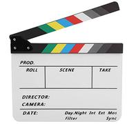 Film Slate, Réalisateurs de Films Professionnels Clapboard Acryliques Réalisateurs de Films Clapboard TV Movie Action Board Cut Prop Acrylic Réalisateur Scene Clapperboard avec Stylo (Tableau blanc