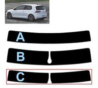 Film Solaire Prédécoupé Teinté Pare-Brise pour Golf VII 3-Portes 2013-2016 (05% Noir Fumé Super, C)