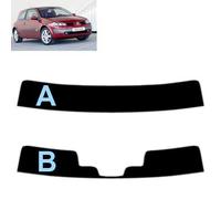 Film Solaire Prédécoupé Teinté Pare-Brise pour Megane 3-Portes 2002-2006 (05% Noir Fumé Super, B)