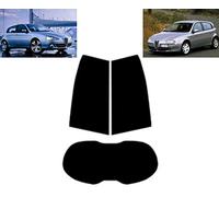 Film Solaire Prédécoupé Teinté pour-Alfa Romeo 147 5-Portes 2000-2009 Vitres Arrière & Lunette (05% Noir Fumé Super)