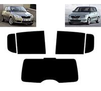 Film Solaire Prédécoupé Teinté pour-Skoda Fabia 5-Portes 2007-2013 Vitres Arrière & Lunette (05% Noir Fumé Super)
