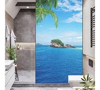 Film statique décoratif pour fenêtre - Motif paysage marin - 60 x 120 cm