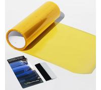 Film teinté jaune doré 30 x 200 cm pour phares de voiture + raclette
