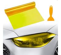 Film teinté phare, film teinté voiture, modification de la couleur des feux arrière d'une voiture, découpable, imperméable 30 x 120 cm (Jaune)