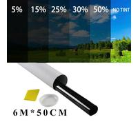 Film Teinté Pour Vitres De Voiture,Autocollant Pare-Soleil,Feuilles De Protection Uv,50cm X 6m,1/5/15/25/35 Pourcent Vlt,1 Rouleau - Type 5 Percent Clear