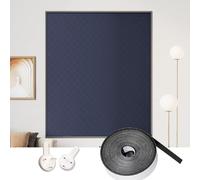 Film Thermique Fenetre 130 x 170 cm, Temporaires, Isolation Thermique, Facile à Montage, Personnalisable, Film de Protection Fenêtre Isolé, avec Ruban Nano pour Grenier, Bleu