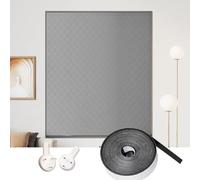 Film Thermique Fenetre 51 x 155 cm, Temporaires, Isolation Thermique, Facile à Montage, Personnalisable, Film de Protection Fenêtre Isolé, avec Ruban Nano pour Grenier, Gris