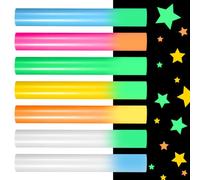 Film Transfert Textile Luminiscent, Set 7 Couleurs, Compatible avec Cricut, | 7 feuilles 30,5x25 cm. Brille dans l'obscurité, facile à couper et transférer. Idéal pour T-shirts et sacs DIY
