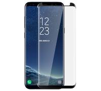 Protection d'écran pour smartphone AVIZAR Film verre trempé bords incurvés Samsung Galaxy S8 Plus - Contour Noir