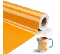 Film vinyle autocollant pour traceur - 30,5 cm x 500 cm - Film vinyle brillant - Jaune brillant - Étanche - Autocollant permanent - Pour Cricut Silhouette Cameo - Pour bricolage