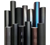 Film vinyle en fibre de carbone de qualité supérieure, 150 x 100 cm, avec grattoir en plastique, for voitures, motos, ordinateurs portables(Glossy black gold)