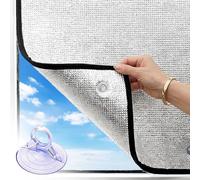 Film Vitre Anti Regard Aluminisé, Film Protection Solaire Isolant Réfléchissant avec Ventouse, Rideau Occultant Thermique Anti-UV pour Bureau, Fourgon Aménagé, Loggia(30x60cm)