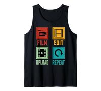 Filmmaking Vintage-Style Film Edit Upload Repeat Movie Maker Débardeur