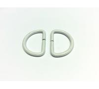 FILMODA Bagues pour sacs, lot de 2 pièces, noir, rouge, jaune, blanc, en métal 3 cm (blanc)