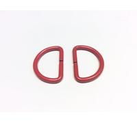 FILMODA Bagues pour sacs, lot de 2 pièces, noir, rouge, jaune, blanc, en métal 3 cm (rouge)