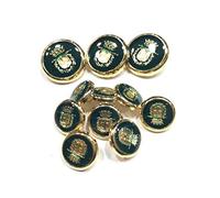 FILMODA Lot de 11 boutons Blazer vert et doré