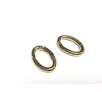 FILMODA Lot de 2 mousquetons ovales dorés de 3 cm pour bandoulière, sacs, colliers
