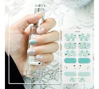 Films à ongles populaires avec 14 conseils Convient pour les décorations d'art d'ongles Autocollants mignons imprimés Vernis à ongles Hiver Manucure Décoration Paillettes Films à ongles à la mode