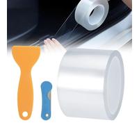 Films de Protection Transparent pour Peinture Auto Vélo Moto, 7cmx10m Covering Auto-adhésif Autocollant Anti-Rayures, Universel Film de Protection de Bord de Voiture avec Couteau et Spatule(1 Rouleau)
