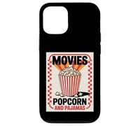 Films Popcorn et Pyjamas Drôle Rétro Théâtre Snack Night Coque pour iPhone 12/12 Pro