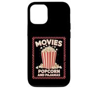 Films Popcorn et Pyjamas Drôle Rétro Théâtre Snack Night Coque pour iPhone 12/12 Pro