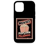 Films Popcorn et Pyjamas Drôle Rétro Théâtre Snack Night Coque pour iPhone 12/12 Pro