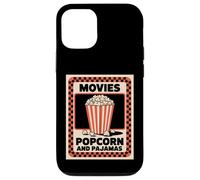 Films Popcorn et Pyjamas Drôle Rétro Théâtre Snack Night Coque pour iPhone 12/12 Pro