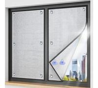 Films pour Vitre à Occultation Totale, Films pour Fenêtres Réfléchissant la Chaleur avec Ventouses, Film Isolant Fenetre en Feuille d'aluminium, pour Puits de lumière 7mm(130x150cm)