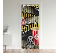 Films Theater Décoration Rideau de Porte 86x203cm Films Night Rideaux Interieur Salon Chambre pour Chambre Salon Rideaux Exterieur d'entrée Popcorn Rideau Occultant