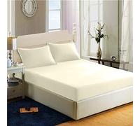 Filo Magico Drap-housse 100 % coton égyptien 200 fils - 40 cm de profondeur - Drap-housse de luxe ultra doux - Poche profonde extensible jusqu'à 40,6 cm (crème, lit simple)